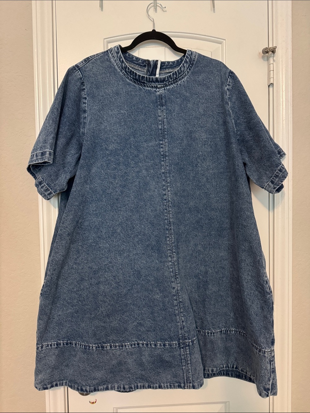 Denim Mini Dress - Blue